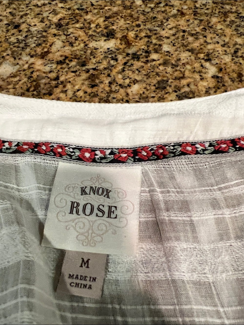 Knox Rose White medium dress eyelit trim